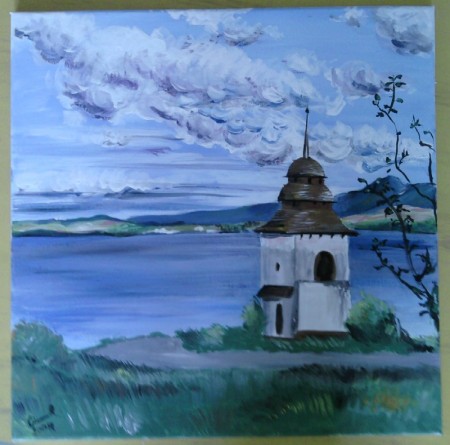 Liptovská Mara II, akryl 50x50 cm